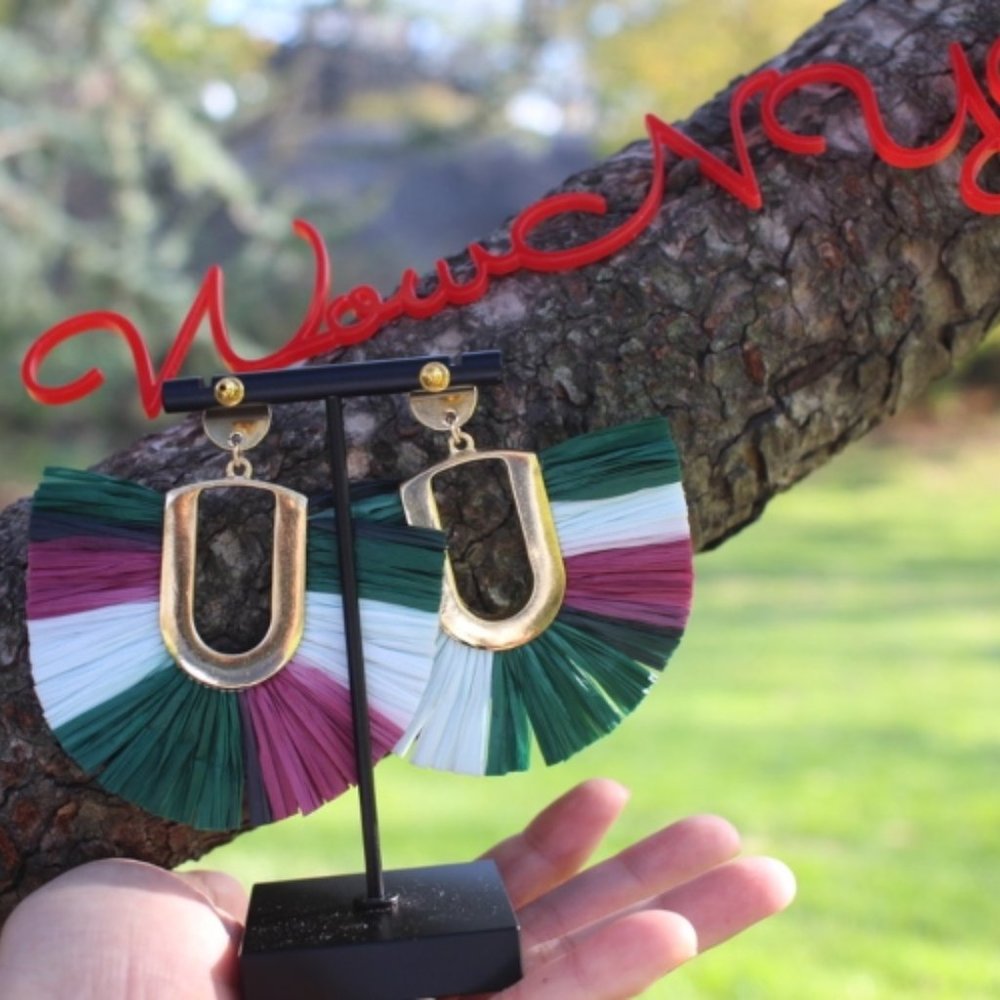 Anthropologie Multicolor Fan Earrings - Picture 9 of 11
